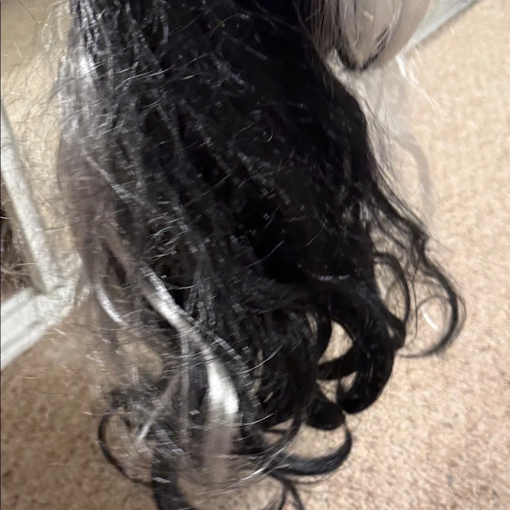 Two-Tone Black and White Hair Wig